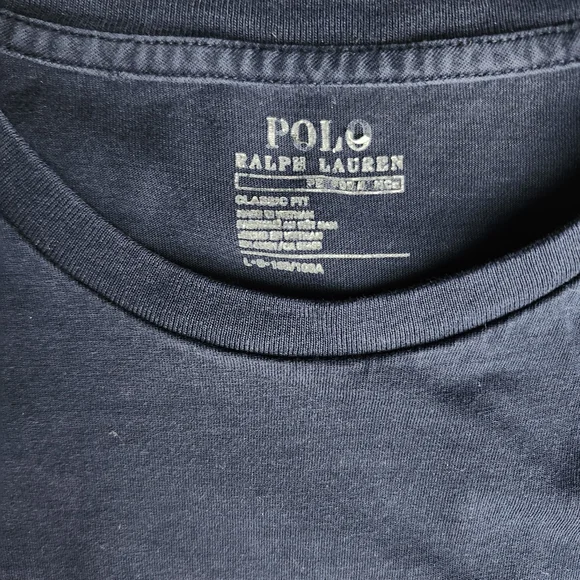 Polo Ralph Lauren Classic Fit Performance T Shirt Mens Large Navy Red Logo - Picture 5 of 7